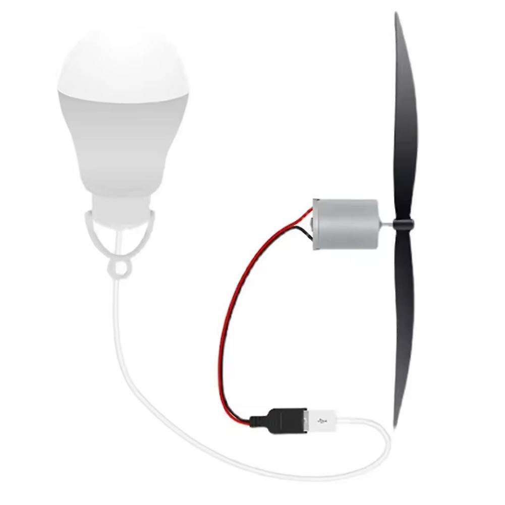 Generator Wind Propeller USB Light Bulb 18cm Propeller Length for Wind Power Generation Teaching Experiment