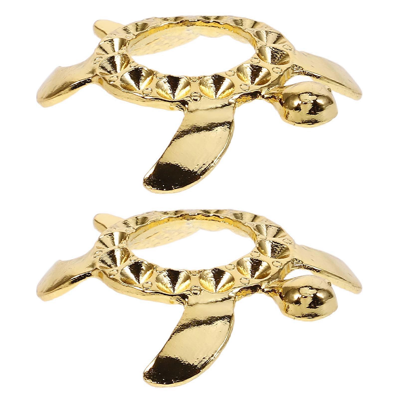 Small Turtle Crystal Ball Base for Display 2Pcs Golden Decoration