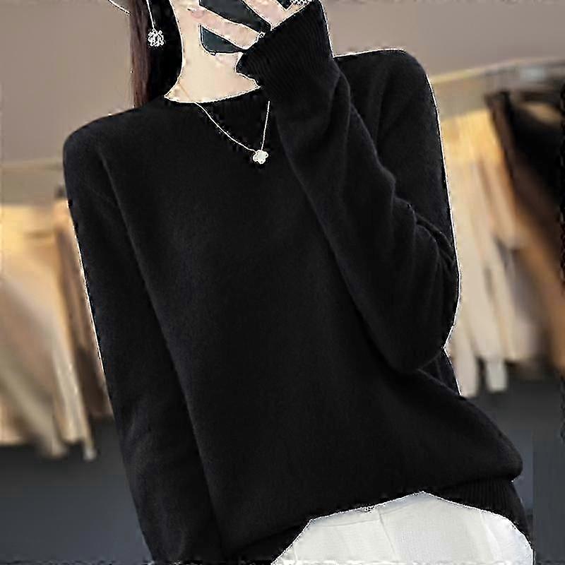 Soft Winter Cashmere Pullover for Women, Qinghe Wool Blend