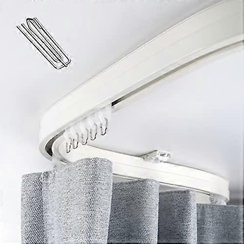 Curtain Track System Flexible Rod for Bay Windows,  Ceiling Rail with Hooks 120cm