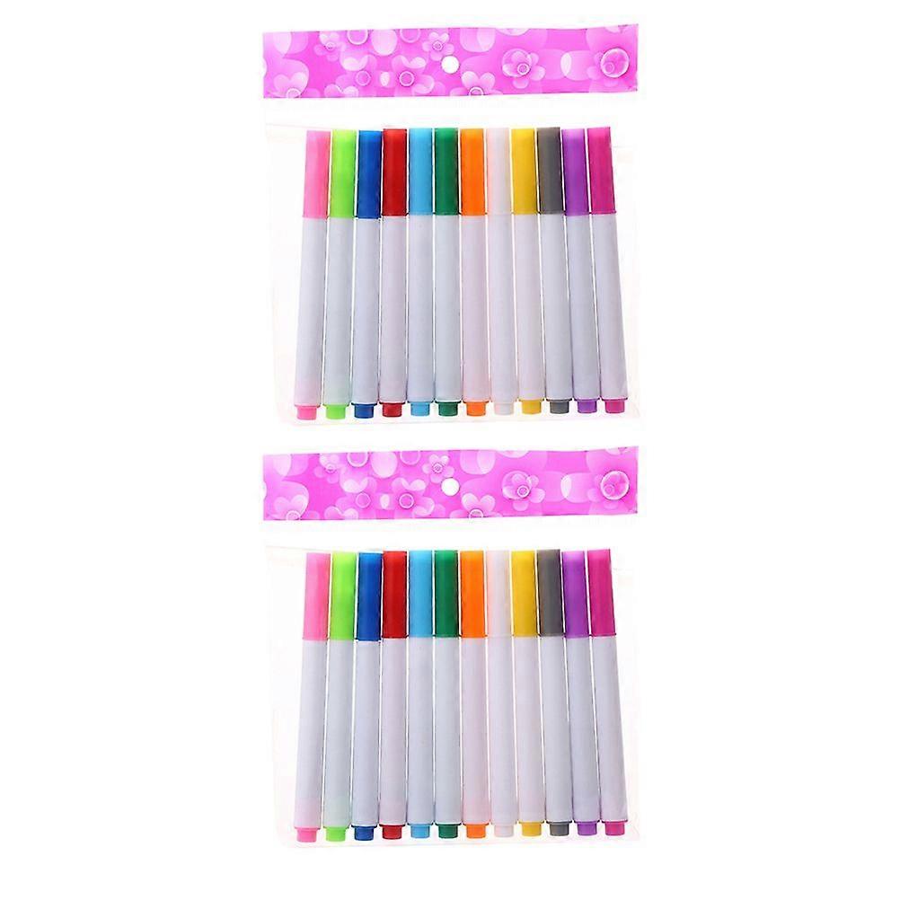 24Pcs Erasable Blackboard Pens Liquid Chalk Markers Dry Marker Pens for Glass Window