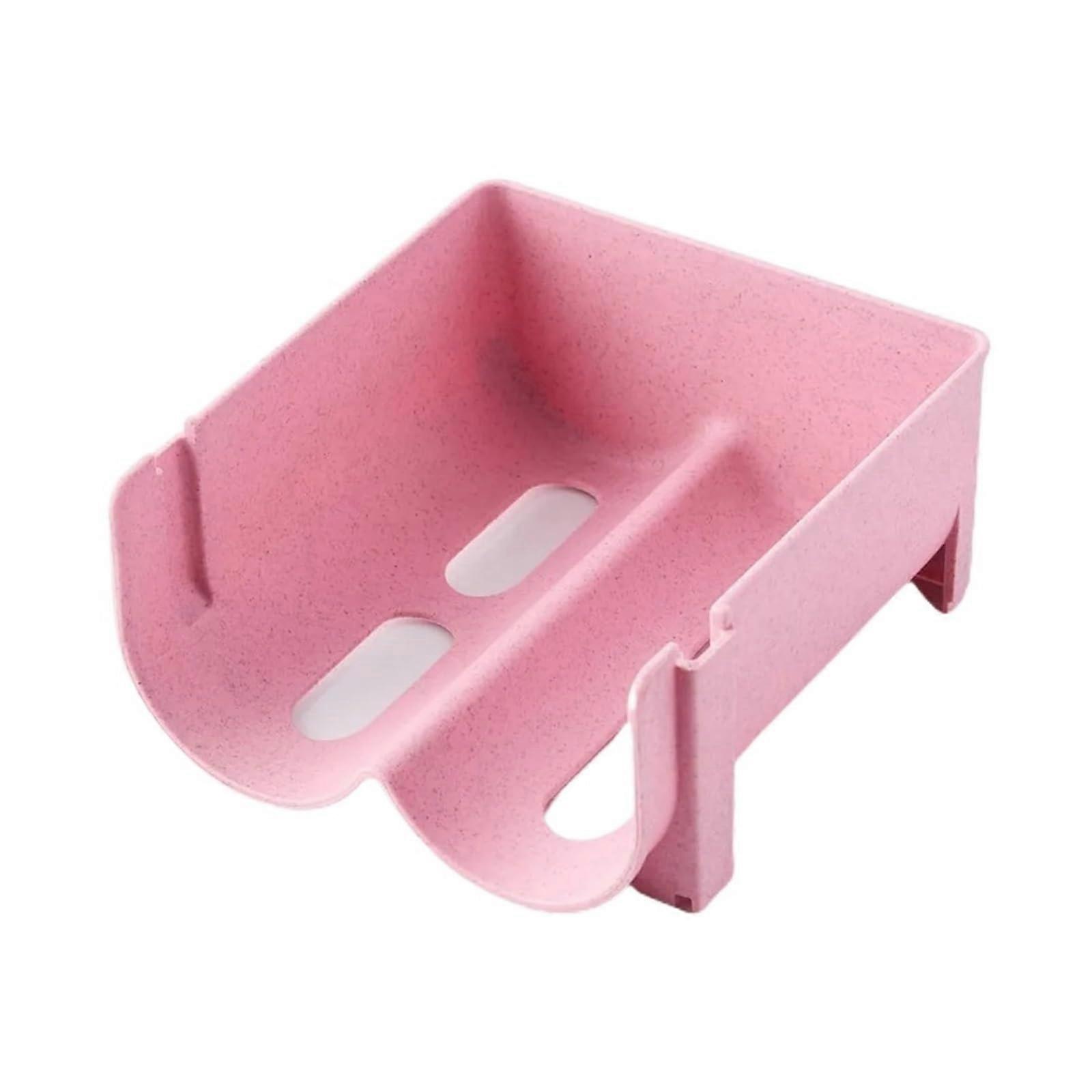 Refrigerator Storage Organizer Stackable Plastic Fridge Beverage Holder for Kitchen Shelf (Pink)