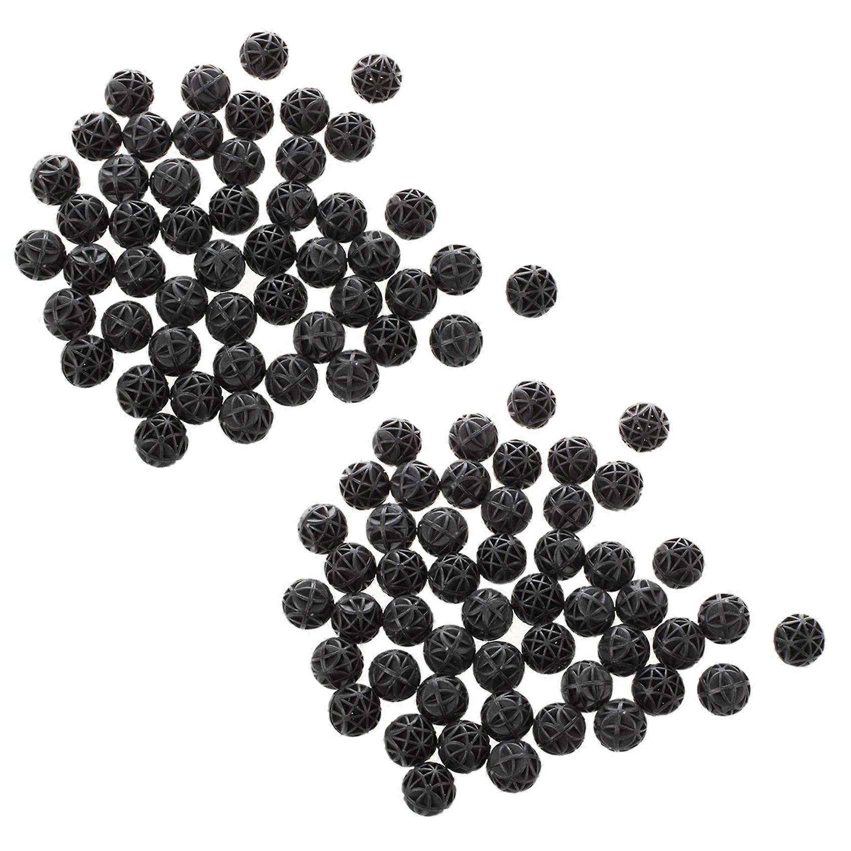 100 Pcs 18mm Diameter Black Bio Balls for Aquarium Pond Filter