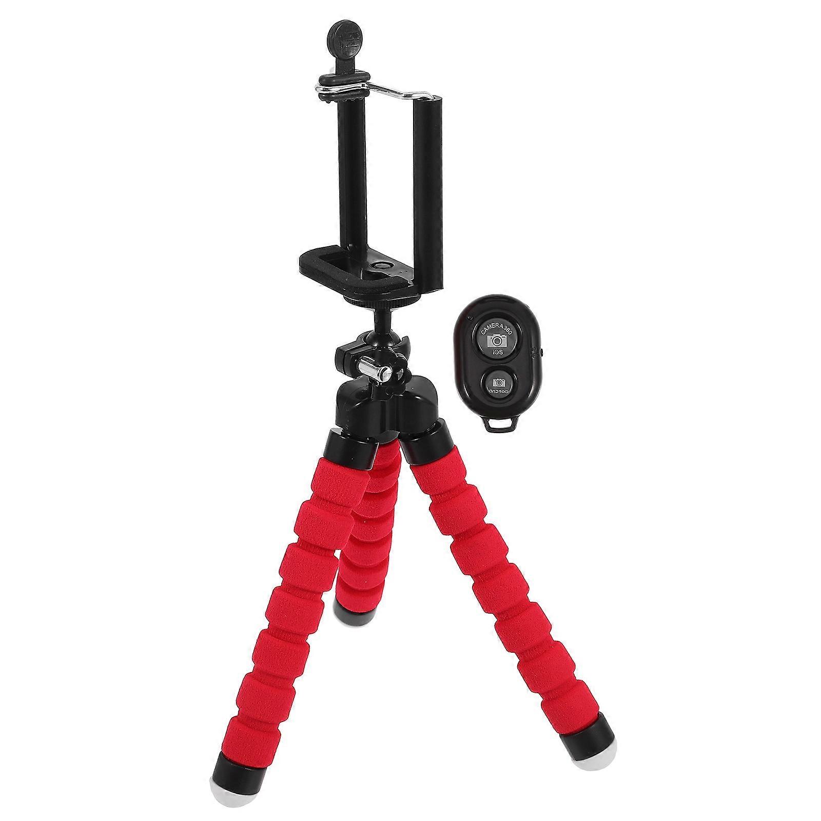 Selfie Tripod Universal Selfie Stand with Remote for Phone Camera Red