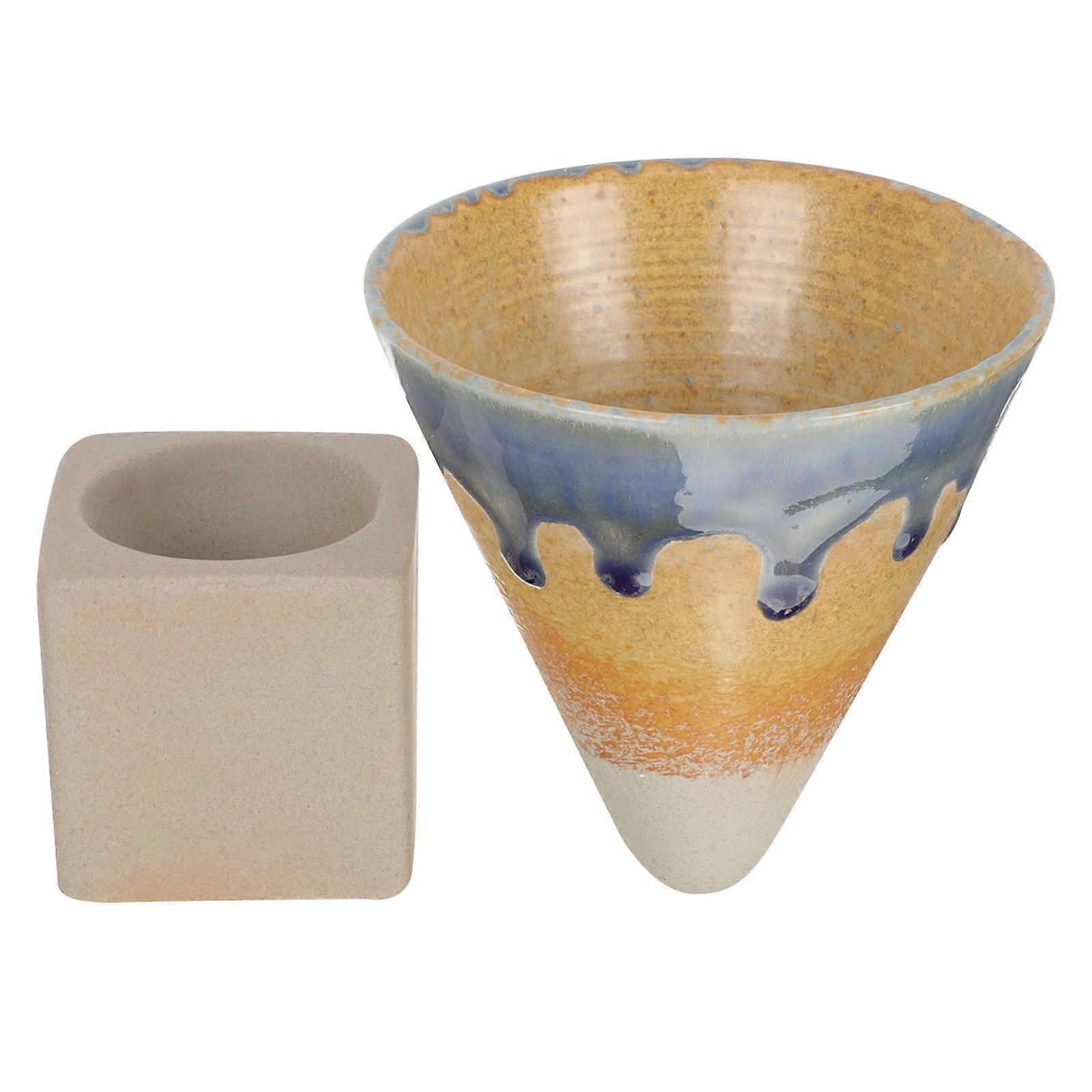 Light Brown Ceramic Coffee Filter for 1Set Household Pour-Over Brewing