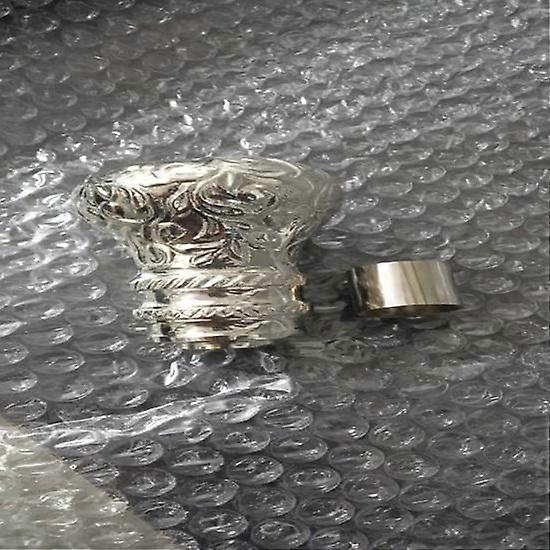 Brass Solid and Silver Walking Handle 11cm Diameter for Cane