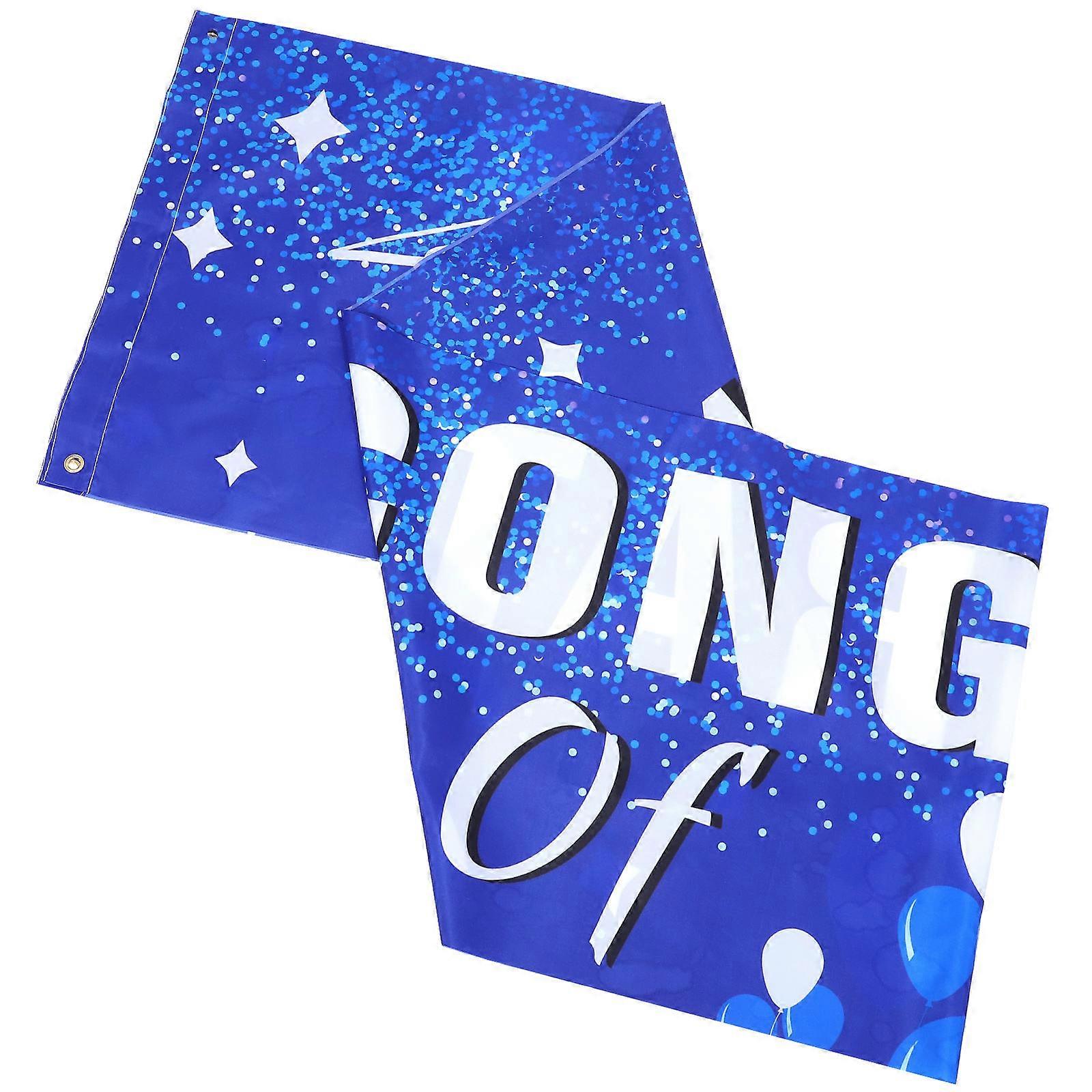 Congrats Grad Backdrop Graduation Gathering Polyester Cloth Rectangle 300.00X50.00X0.10CM 1Pcs