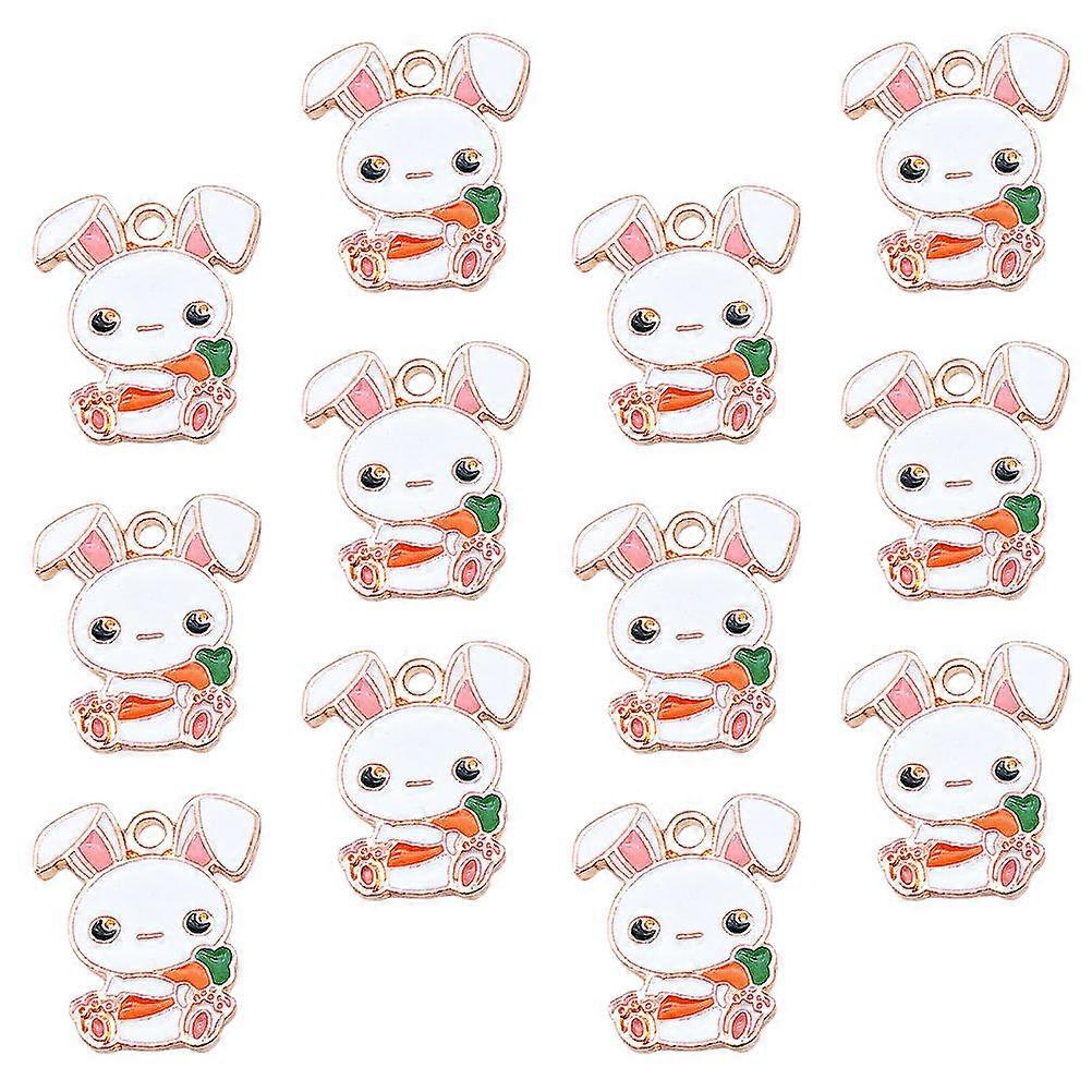 20pcs Bunny Charms for Jewelry Making Rabbit Easter Enamel Charms