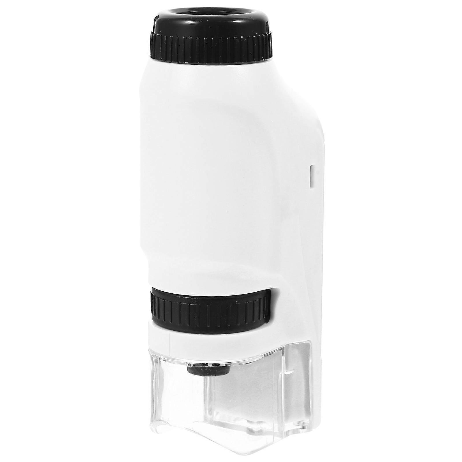 Children's Mini Microscope Simple Biological Lab Accessory White Abs Adjustable 1Pack