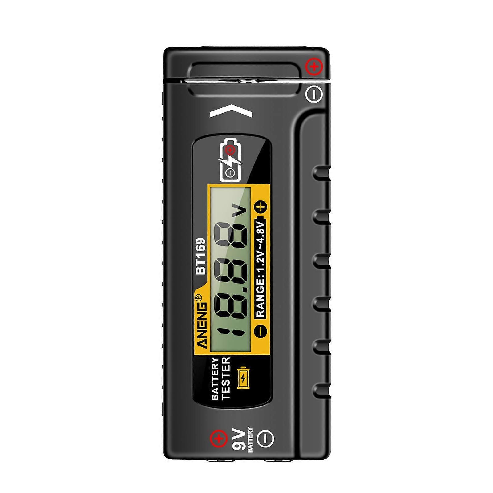 Digital Battery Tester with Accurate Display for AA AAA C D 9V, Easy PushPull Detection