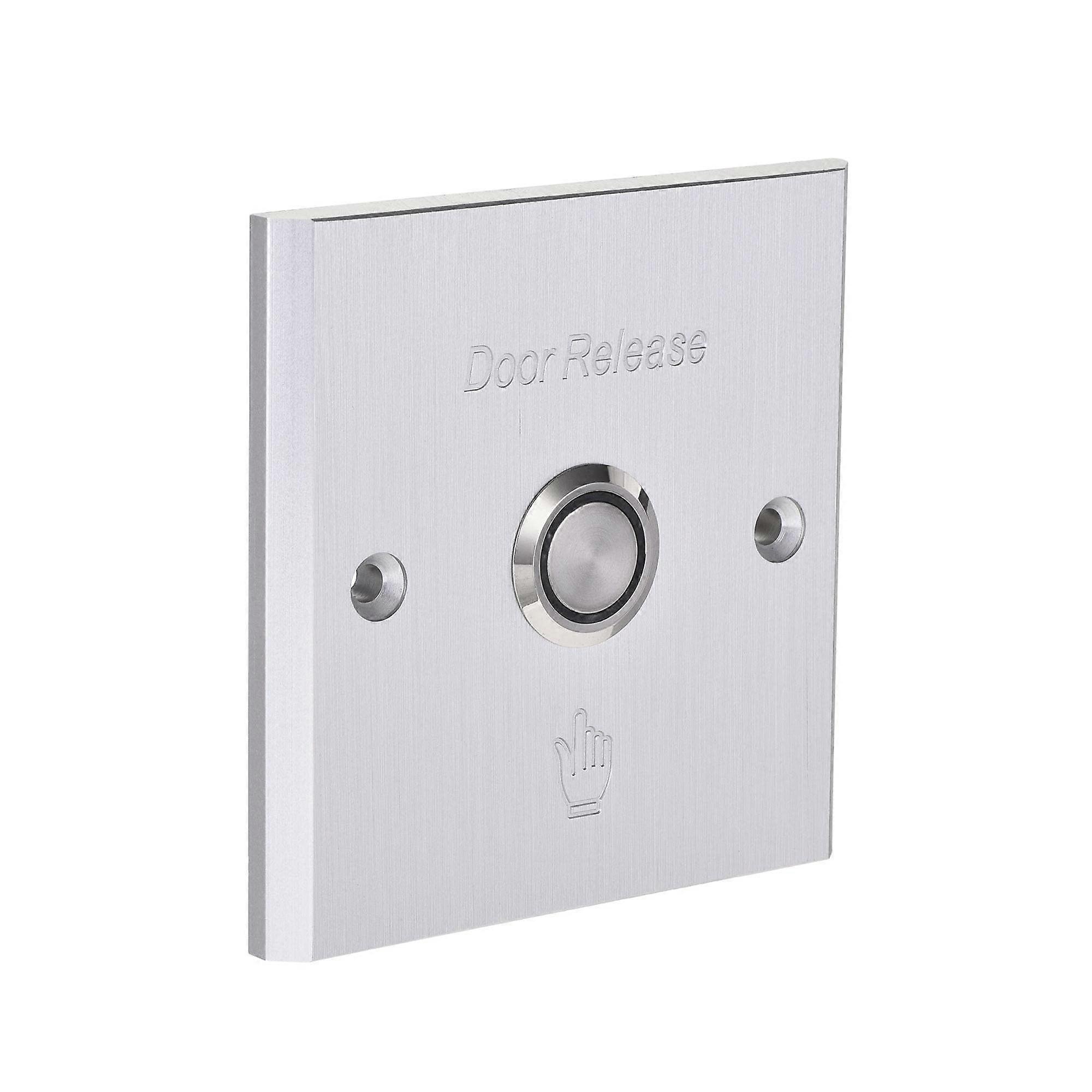 Door Release Button with LED Indicator, Aluminum Alloy Access Control Push Switch 12V 3A 86mm