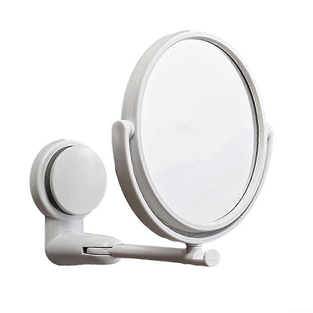 Round Folding Vanity Mirror with Suction Cup, 360° Rotatable Wall Mount for Bathroom
