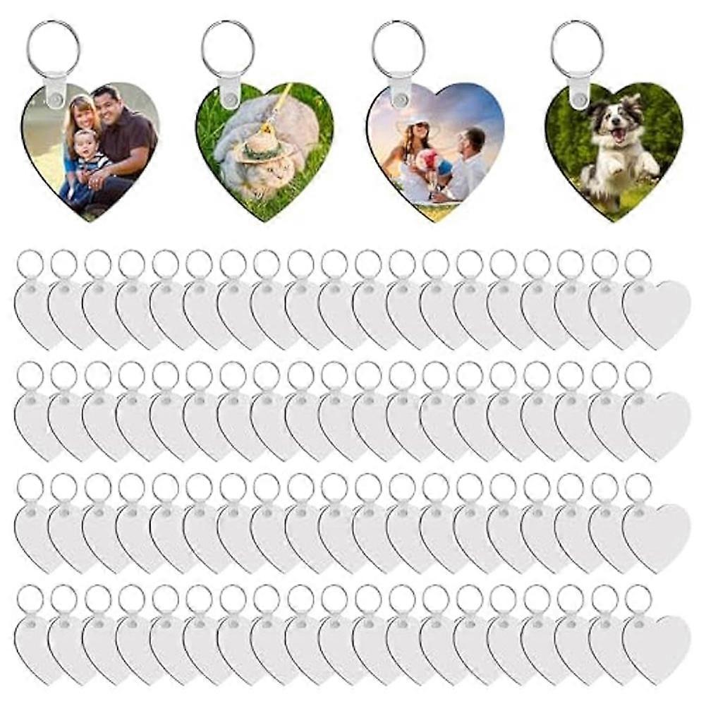 240Pcs Sublimation Keychain Blanks Heart Double Sides