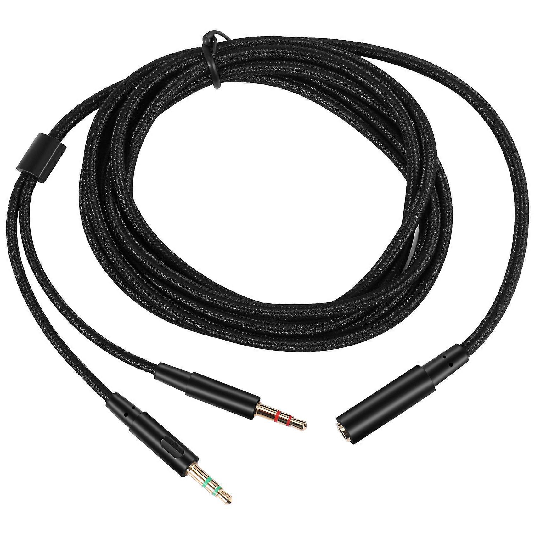 3.5mm Universal 2 in 1 Gaming Headset Audio- Extend Cable for HyperX Cloud II/Alpha-/Cloud Flight/C