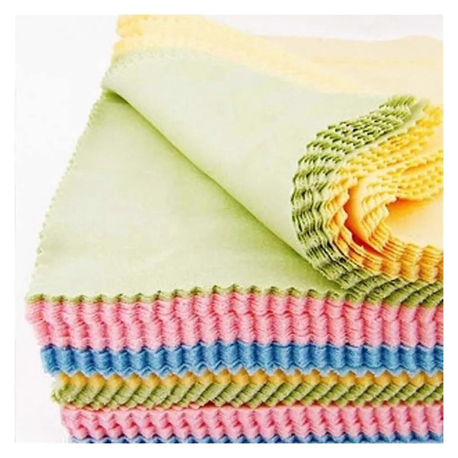 Microfiber Glasses Cleaning Cloth 5 Pack, Lint Scratch Reusable MultiColor Eyeglass Cloths
