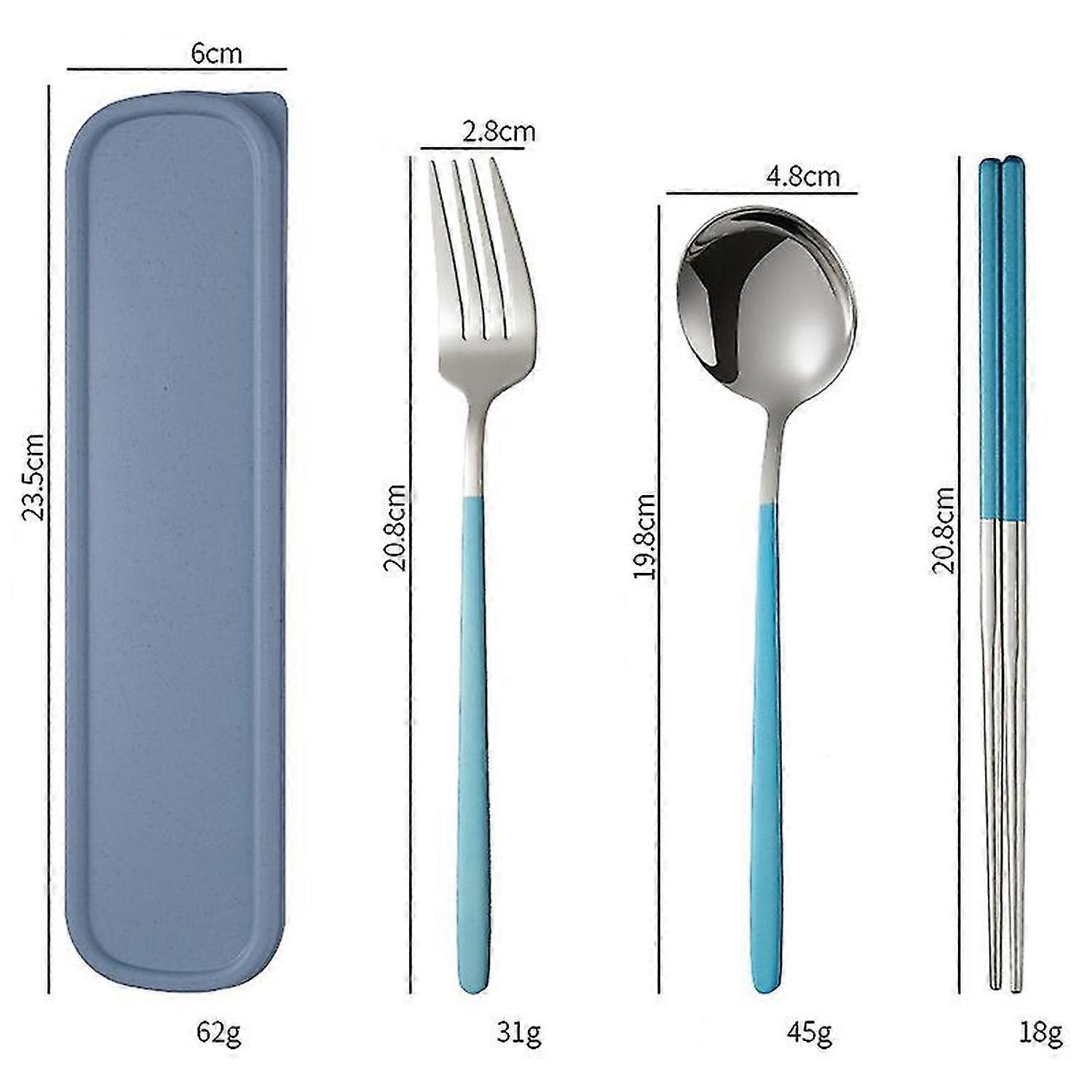 4pcs/set Portable Tableware Multifunction Cutlery Fork Spoon Chopsticks Indoor Outdoor Tableware Set
