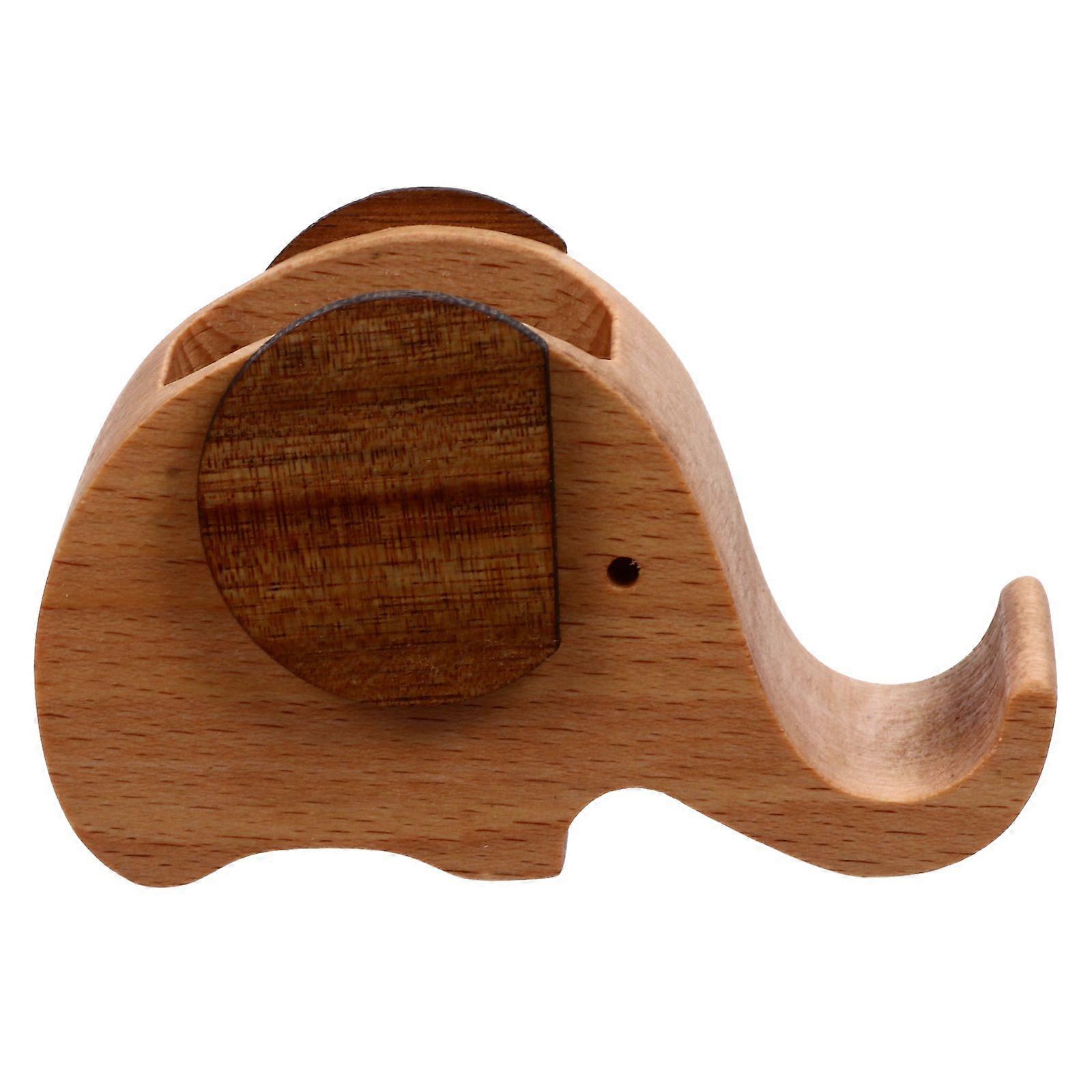 1pc Creative Wood Desktop Phone Storage Rack Storage Stand Pen Container