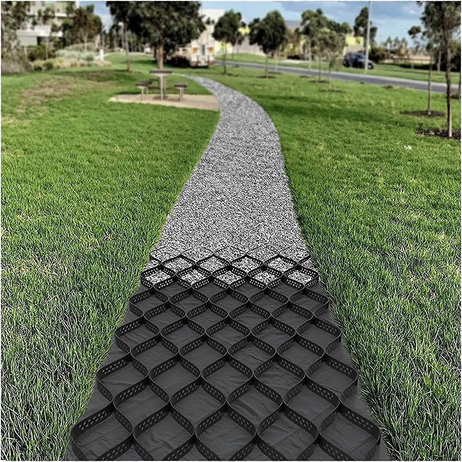 Gravel Driveway Grid 2 Inch HDPE Ground Stabilization Panel  Load Capacity for Slopes and Paths