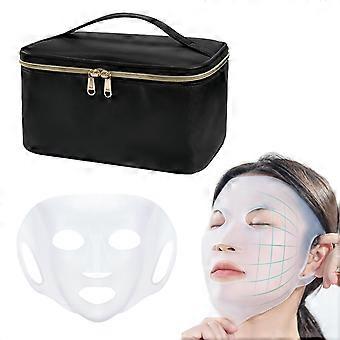 Silicone Face Mask Cover 3D Reusable Facial Mask with Ear Hooks for Deep Hydration and Storage Bag