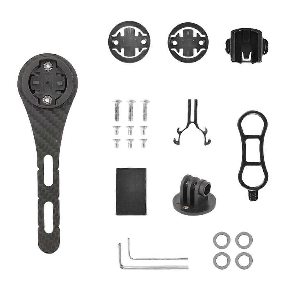 Carbon Fiber Road Bike Computer Mount with Camera Attachment, Universal Handlebar Holder