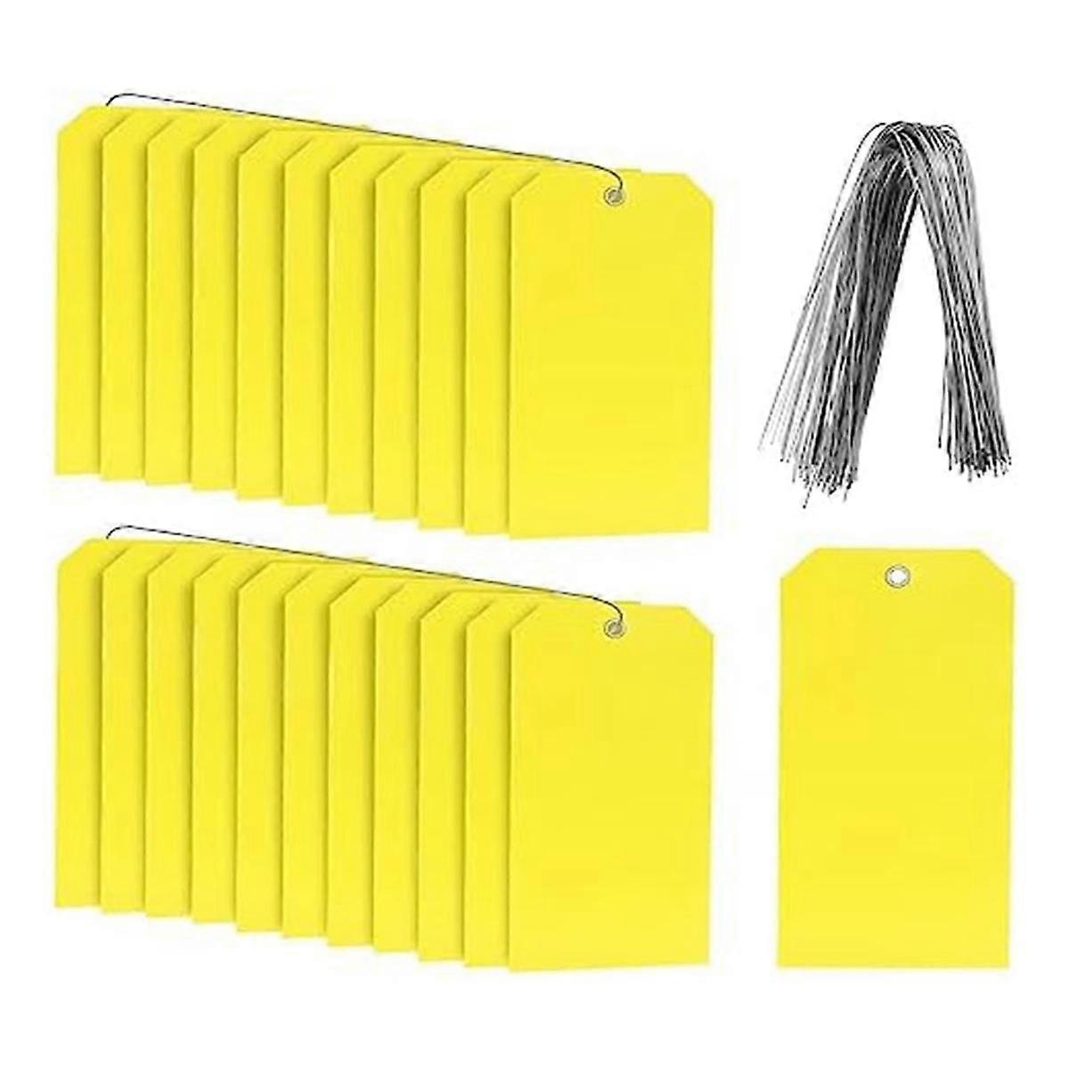 100Pcs 15.9cmx7.9cmPlastic Shipping Labels with Wire Durable Writable Hang Tags,Shipping Labels for