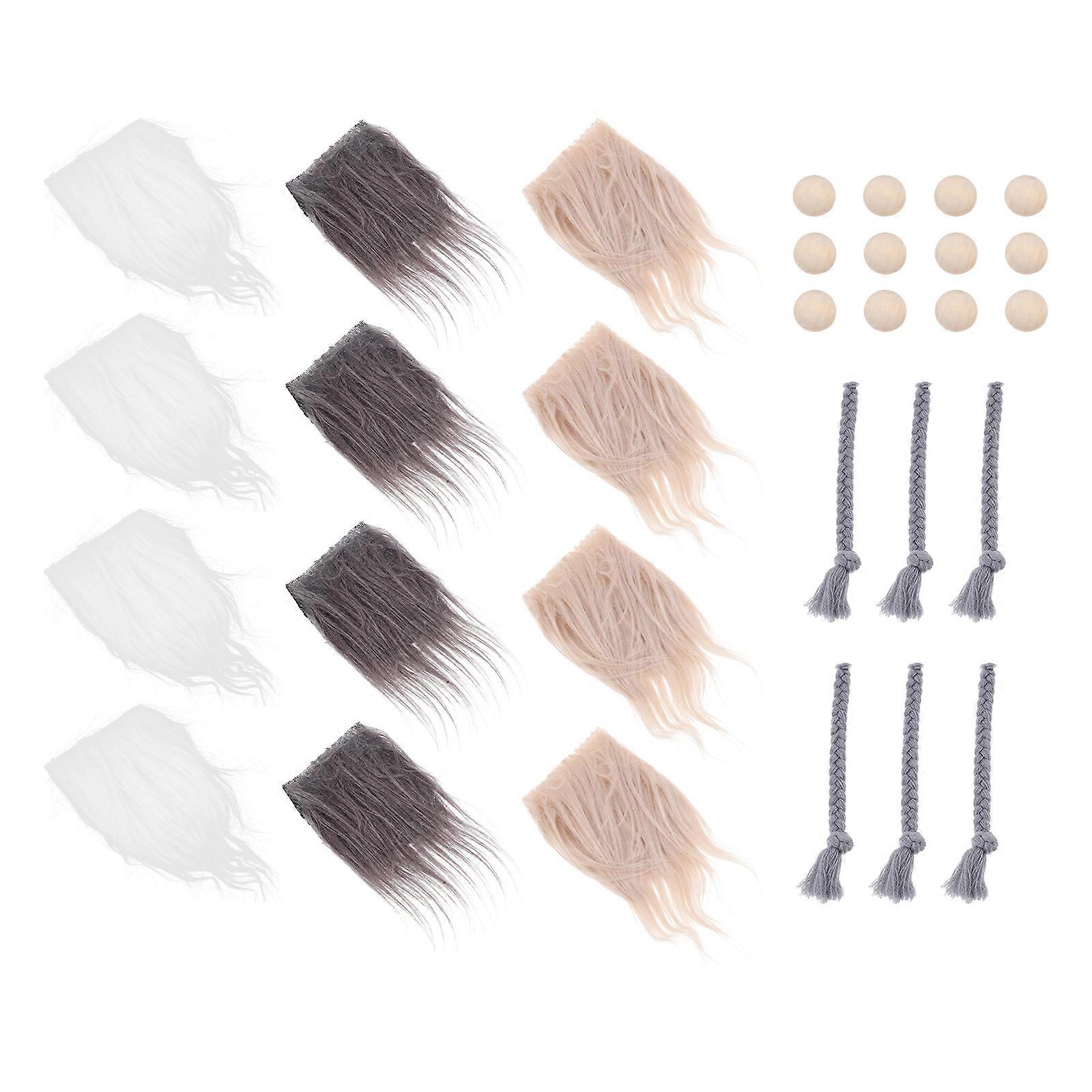 Pre-Cut Gnome Beard Cotton Material for Crafts Making 1Set Grey