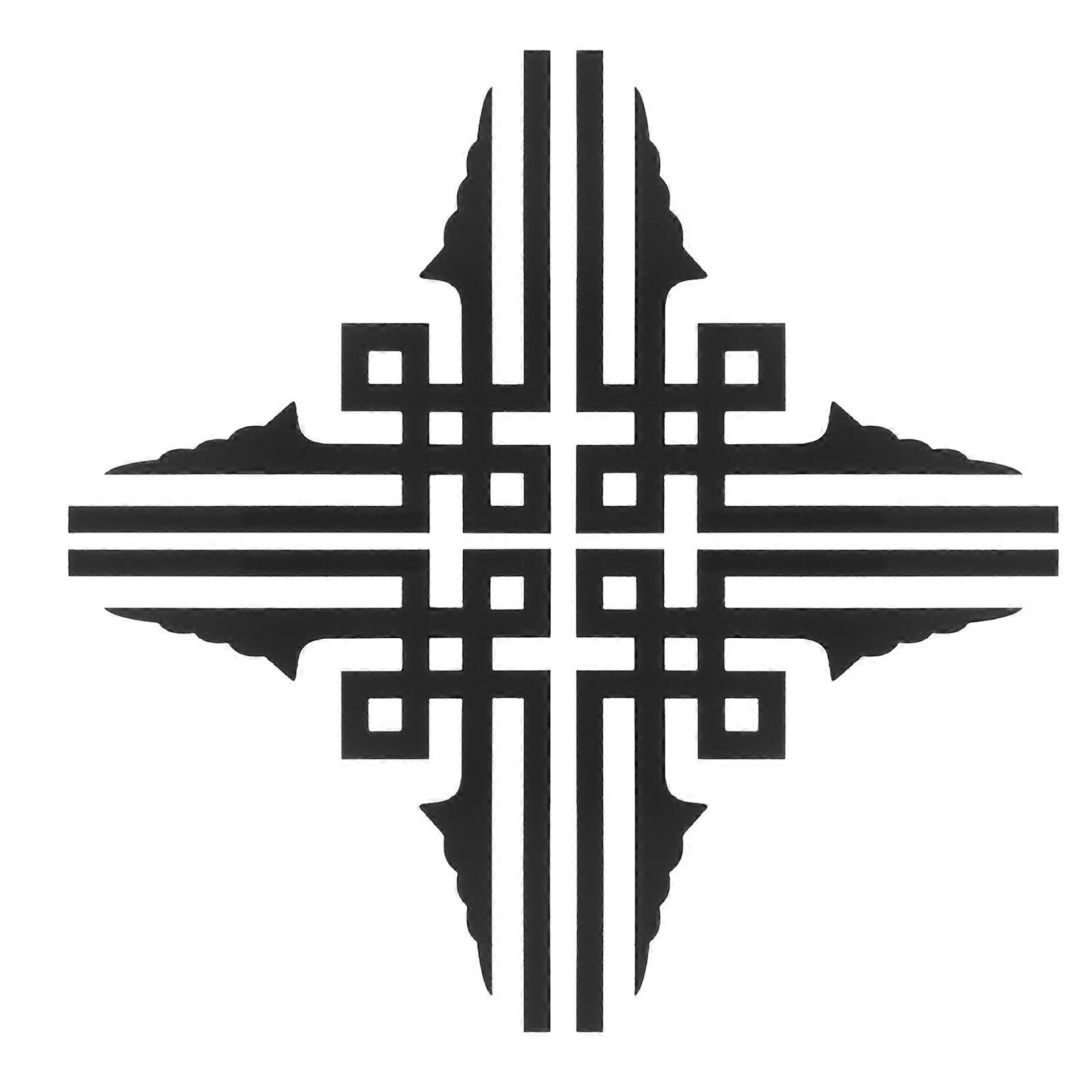 Mirror Wall Stickers Corner Sticker for Decor Use 4Pcs Black Acrylic Material