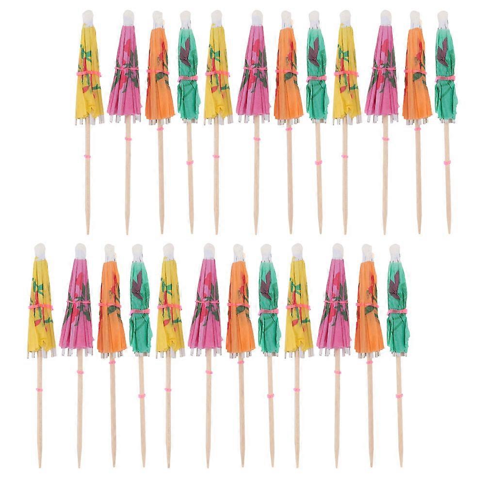 Creative Paper Umbrella Picks for Cake Decoration 40Pcs Assorted Colors