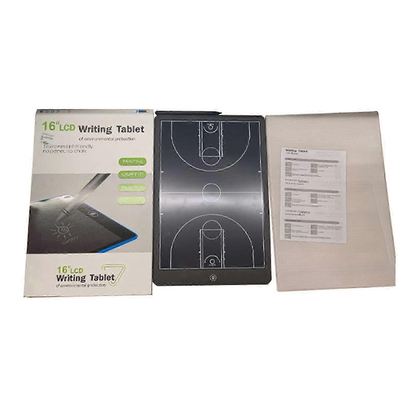 Tableau de coaching électronique de basketball 16 pouces avec marqueurs de stratégie numérique, grand écran LCD et stylet pour l'entraînement sportif (lot de 2) - Super parfait