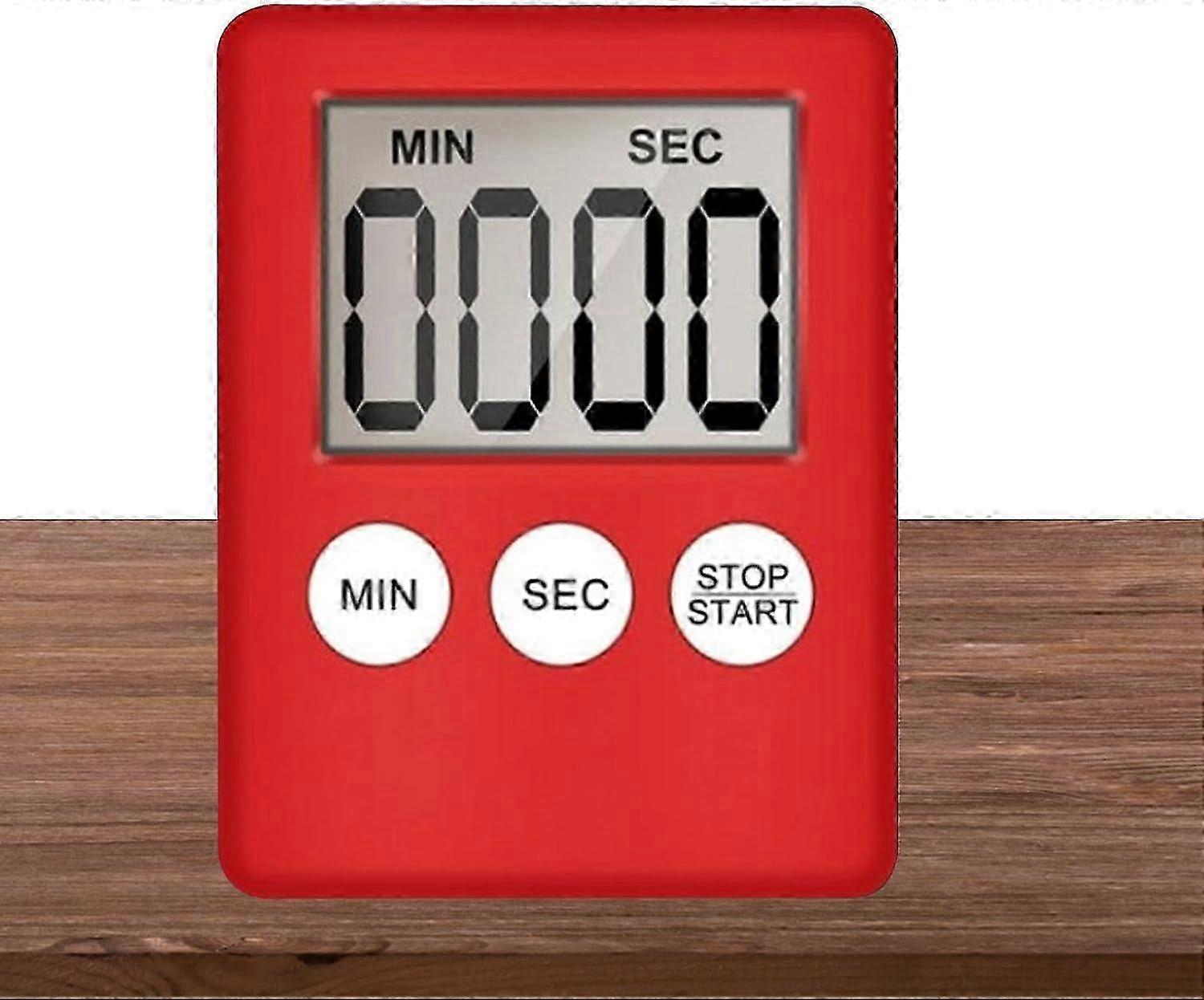 Generic Digital Timer - LED Kitchen Digital Timer - Electronic Visual Magnetic Stopwatch - Countdown Timer - Medication Reminder - Red