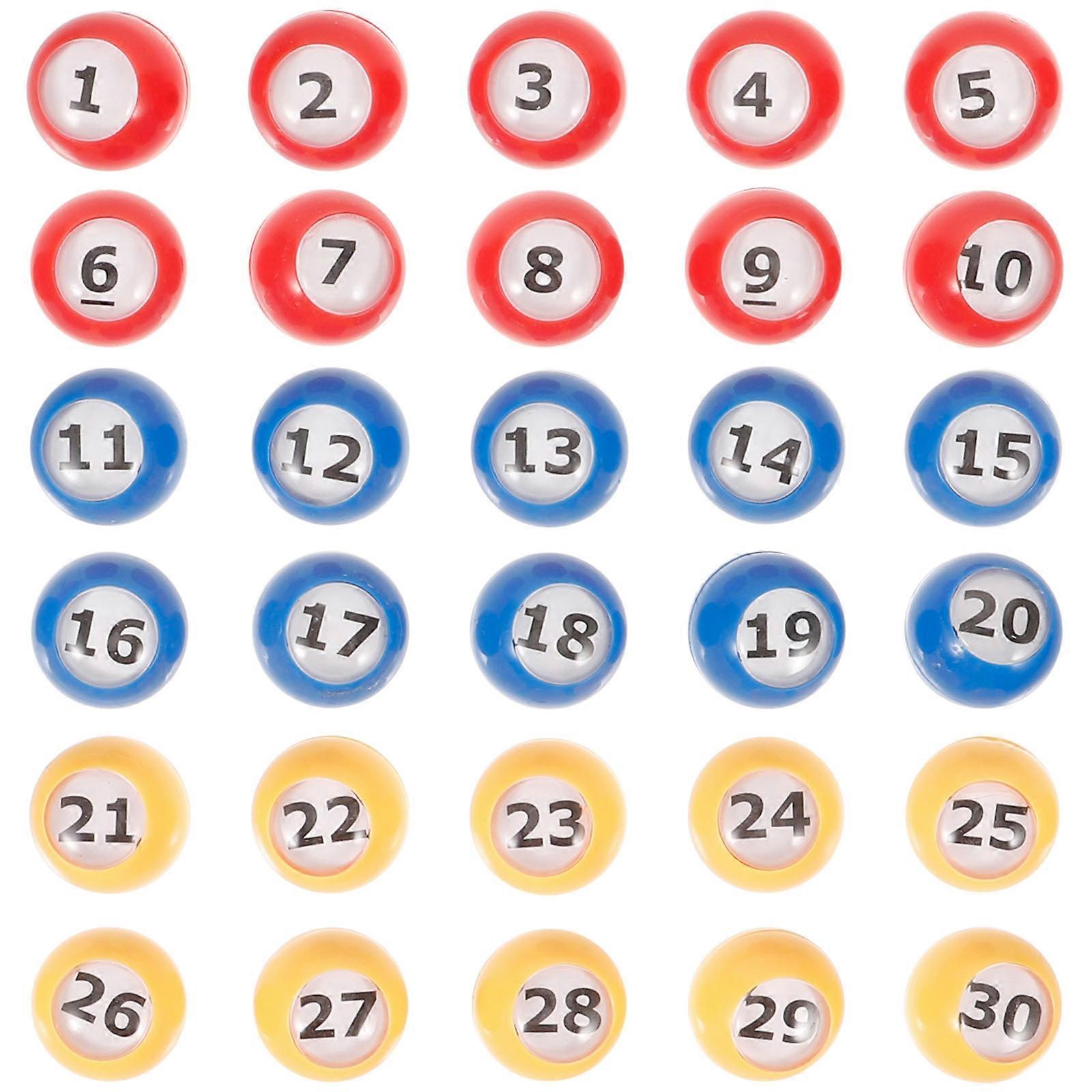 30Pcs Balls Plastic for Playing Use Numbered Game Props