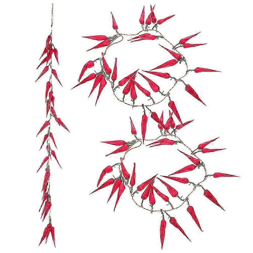 Fake Chili Pepper String Hanging Decor for Wall Decoration 3Pcs Pack