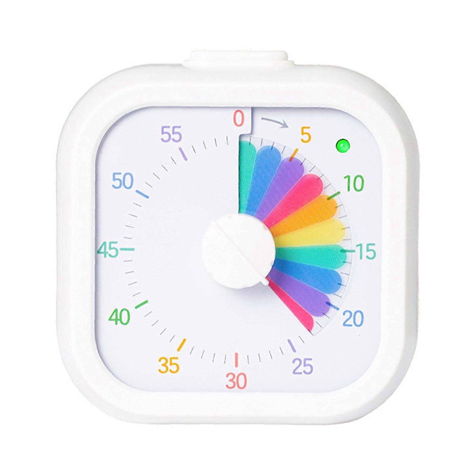 Visual Timer for Kids 60 Minute Rainbow Countdown with Silent Pause Function Dual Sound Light