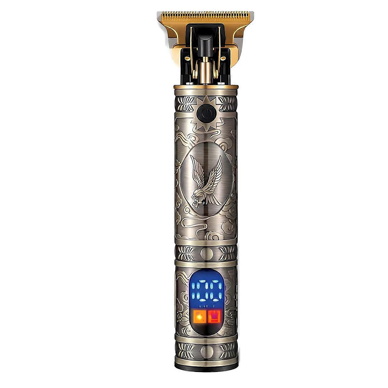Beard / Hair Trimmer Eagle Pattern with LED Screen Precise Tracing, Bronze