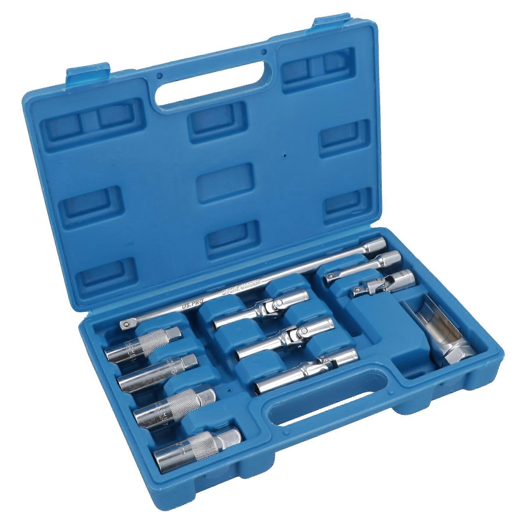 3/8" Drive Glow Spark Plug And Sensor Socket Set Glowplug Sparkplug 11pc