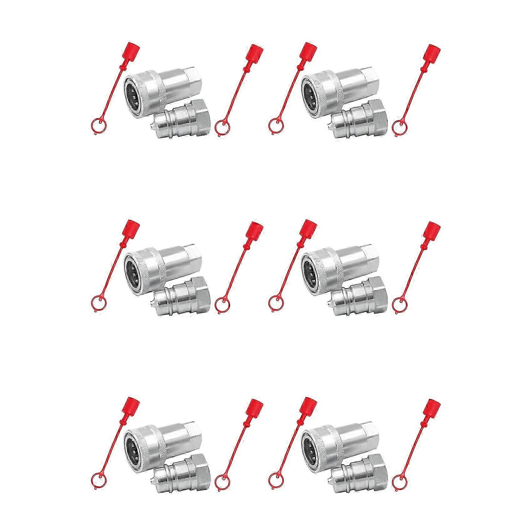 6X Quick Release Fitting ISO7241-A NPT Hydraulic Coupling Connector 1/2Inch Quick Change Interface
