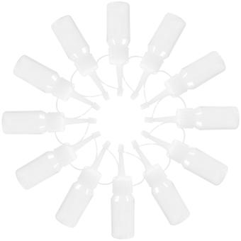 Aplicadores de tinte para el cabello, 12 unidades, botellas blancas con boca puntiaguda.