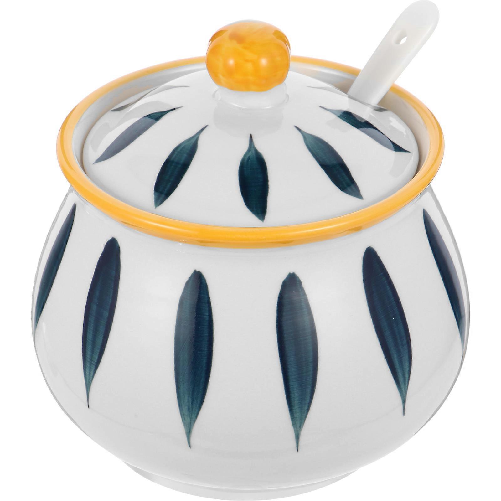 Ceramic Grease Container for Storage Use with Removable Lid