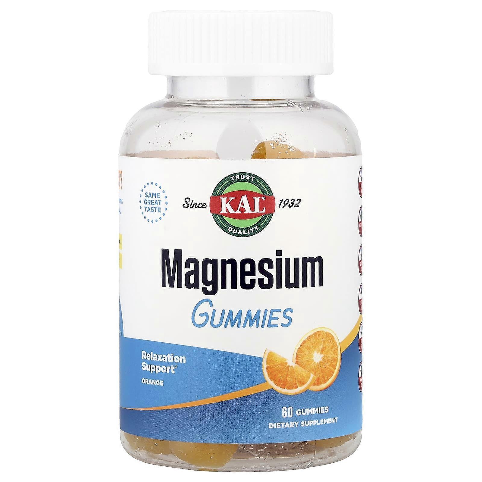 KAL, Magnesium Gummies, Orange ,  60 Gummies