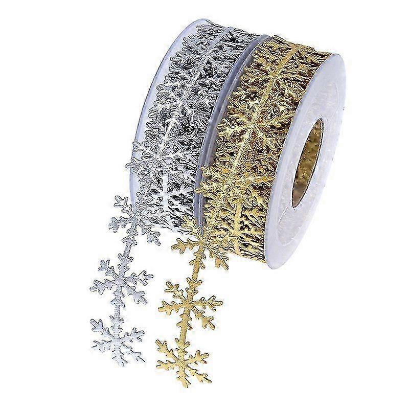 2 Pcs Christmas Ribbons (Gold & Silver)