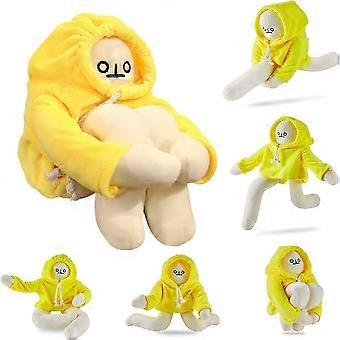 Plush Banana Man Toy, 16inch Weird Banana Man Doll with Magnet, Funny Poseable Decompression Toy Stuffed Animals Doll Gifts (Yellow)