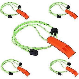 Emergency Whistles, Survival Whistles With Lanyard Extra Loud Plastic Whistle Signaling Whistle compatible with Camping Swimming Boating Surfing Hikin