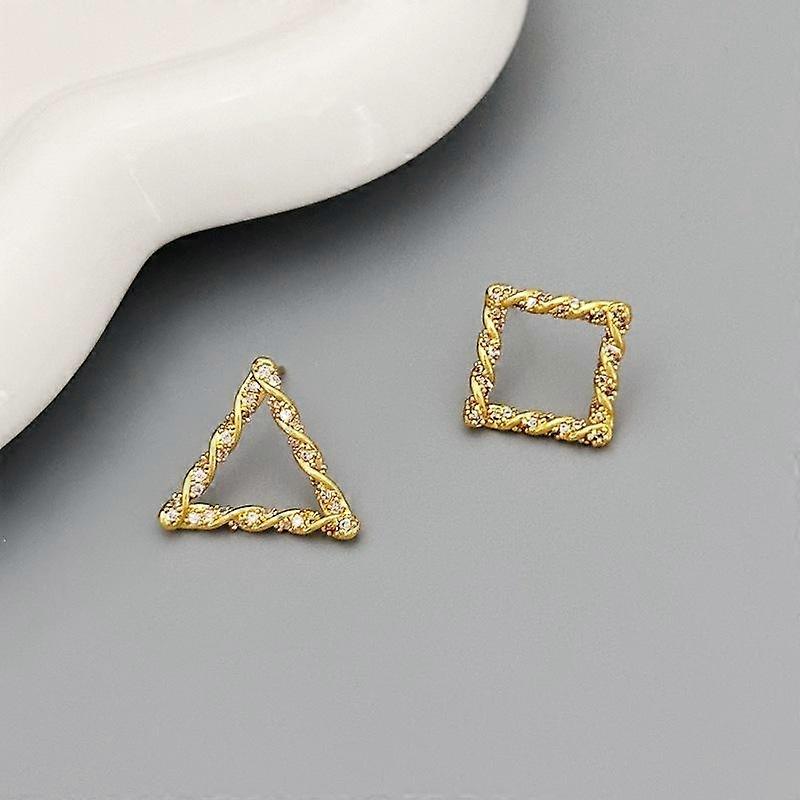 Simple Design Earrings Femininity Cold Wind Geometry Ab Stud Earrings