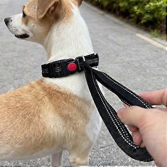 Dog Collar With Integrated Control Handle Heavy Duty Nylon Leash With Safety Lock Buckle For Medium Large Dogs