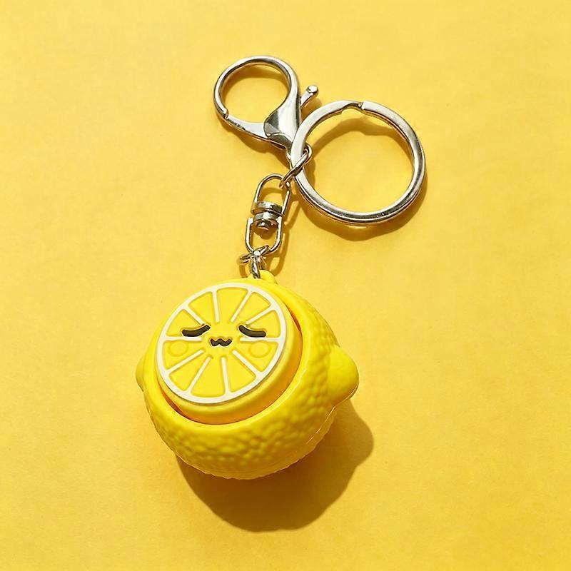 Portable Pop Button Fruit Fidget Keyring, 8 Assorted Fruit Design Decompression Toy For Backpack & Key Accessory