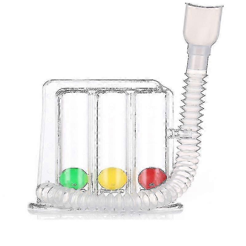 respiratory Trainer Three Ball Transparent Spirometry Lung Function Trainer Spirometry Exercise Instrument Body Test Training