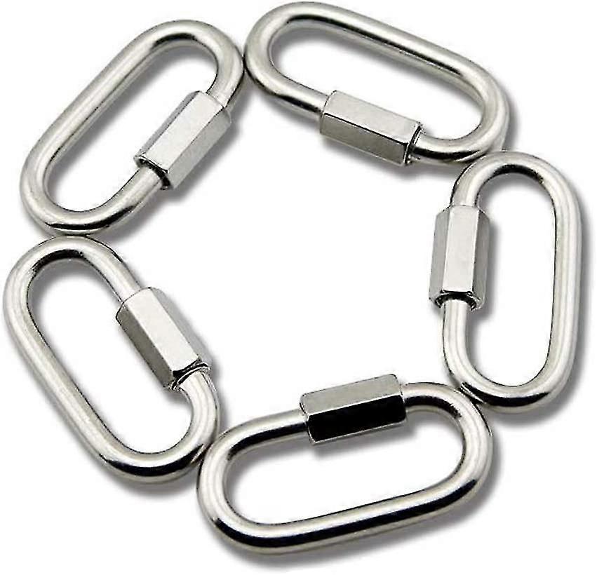 M6 rustfrit stål Quick Link D Form Snap Hook Chain Links 5stk