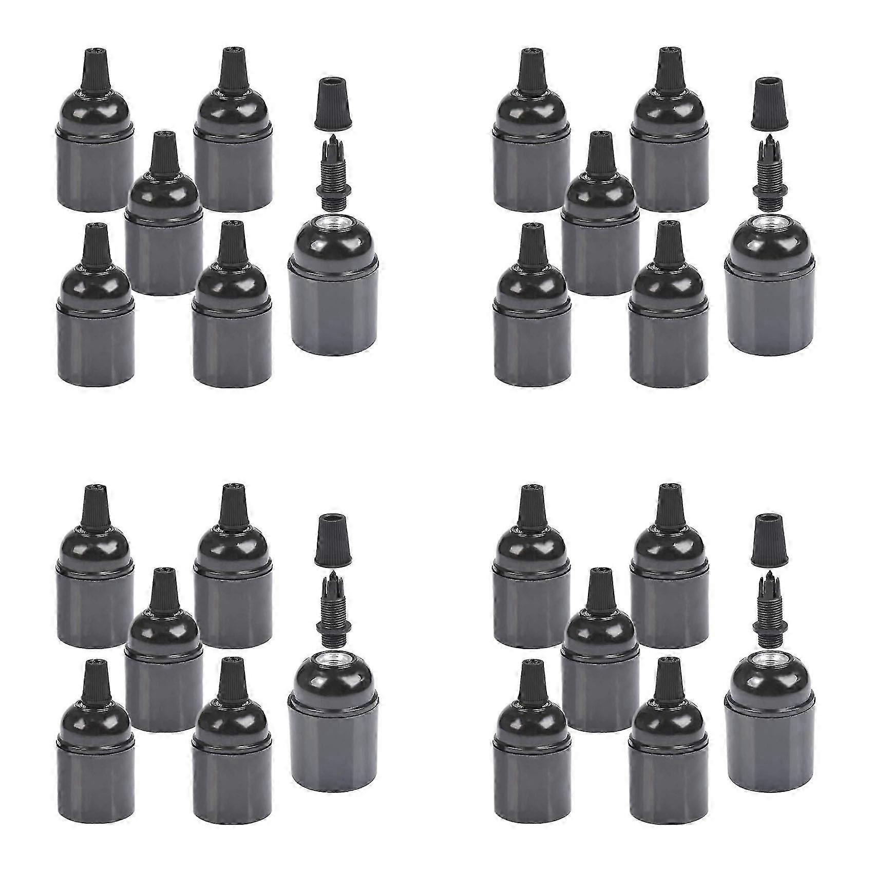 24-Pack Bakelite Lamp Holder E26/ E27 Light Socket Vintage Bulb Socket ES Screw Lampholder compatible withCeiling/Pendent/Floor