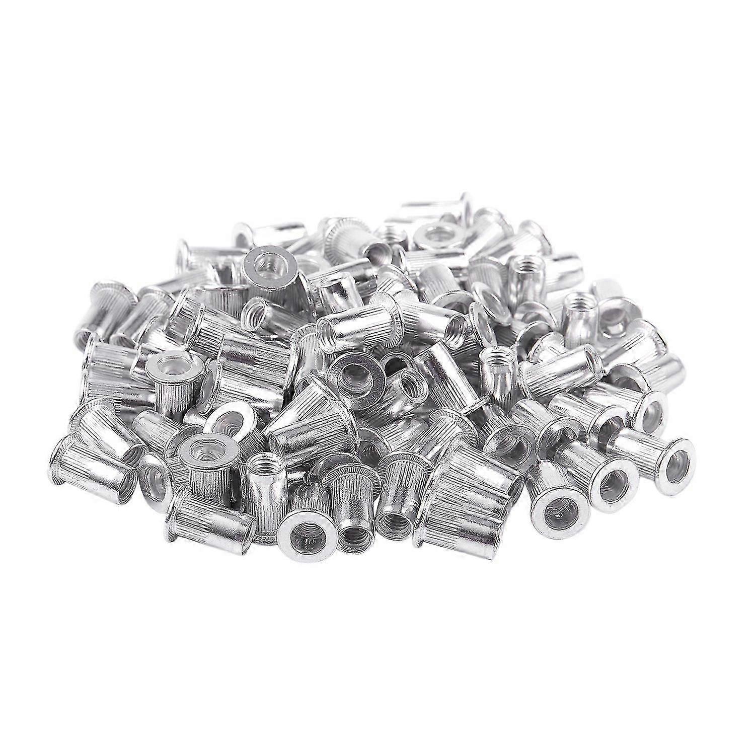 Aluminium Threaded Rivnuts Flat Head Rivet Nuts Nutserts 100pcs