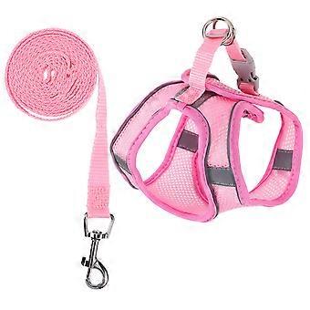 Breathable Pet Harness Dog Harness with Leash for Walking 1Set Pink